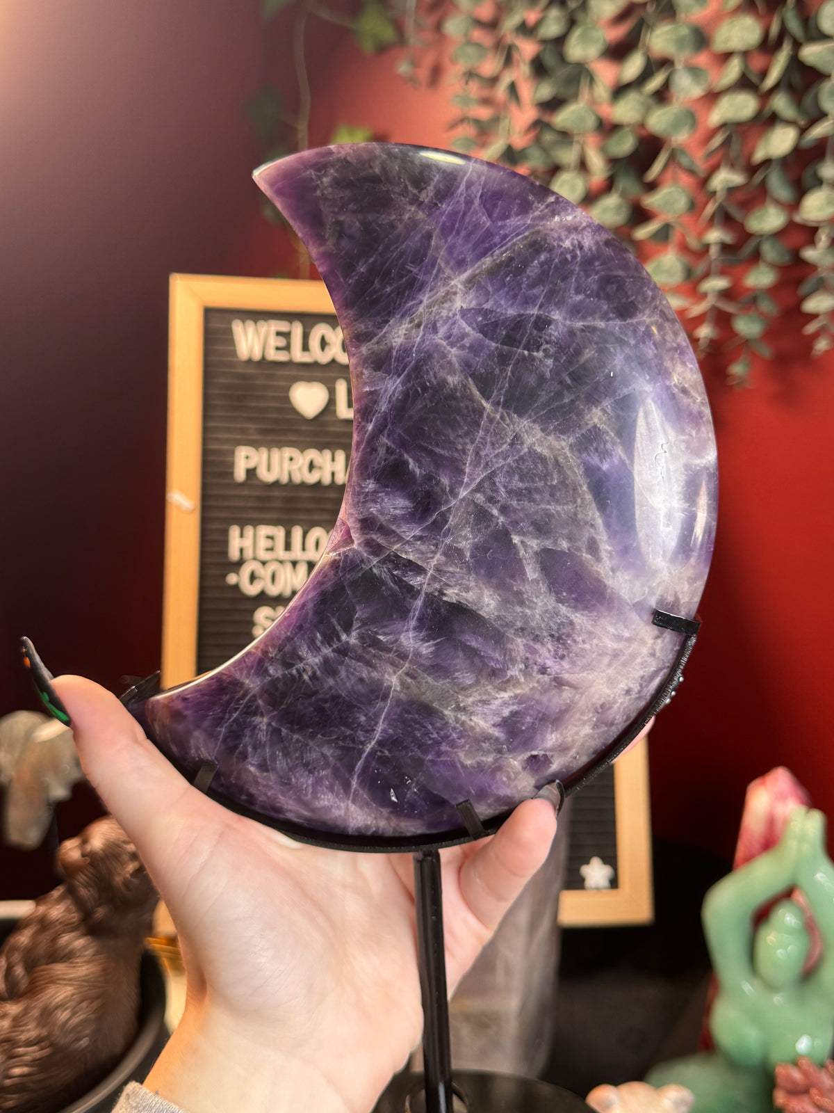 Amethyst Moon on Stand