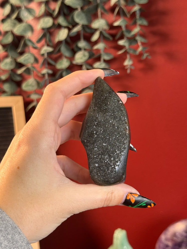 Dark Druzy Agate Freeform