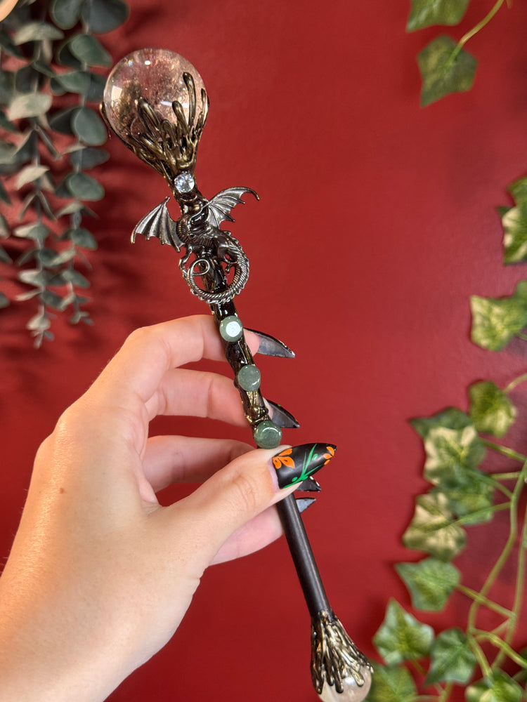 Garden Quartz Dragon Wand