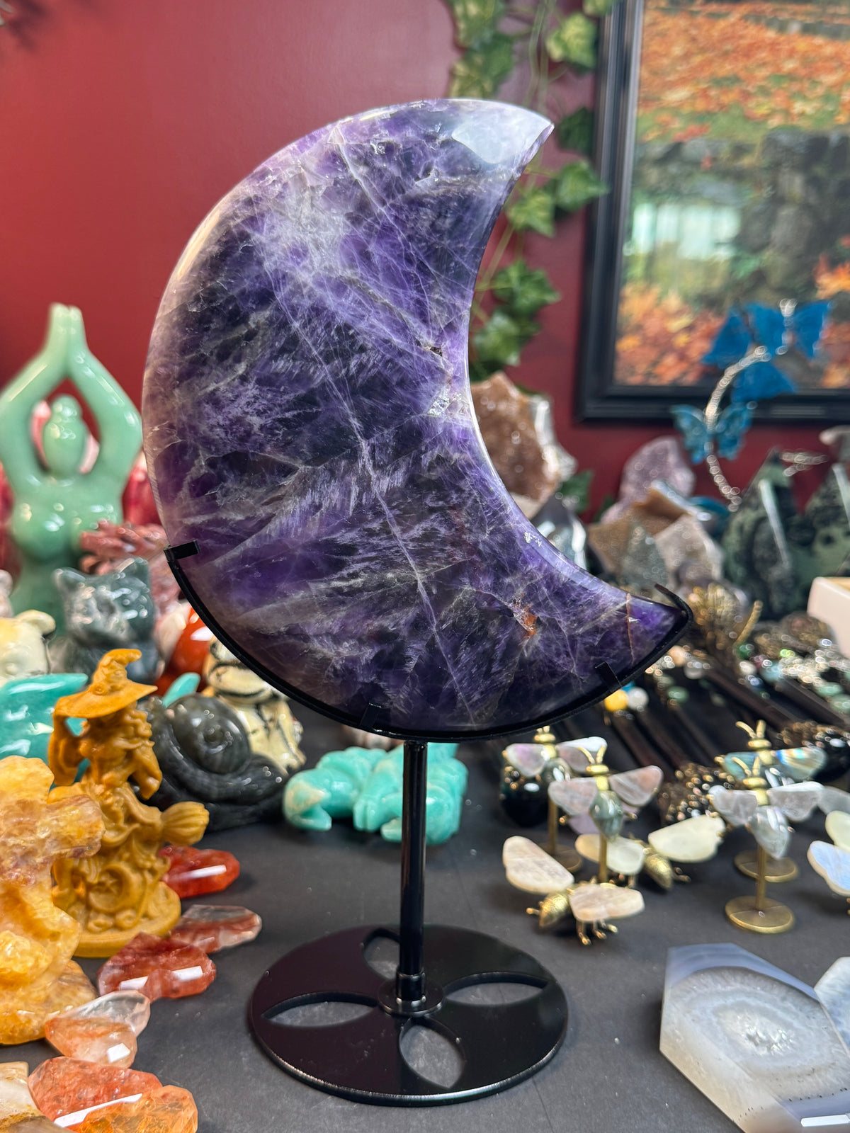 Amethyst Moon on Stand