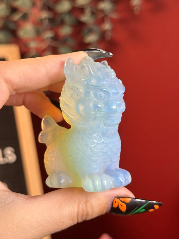 Opalite Chinese Foo Dog Guardian Lion