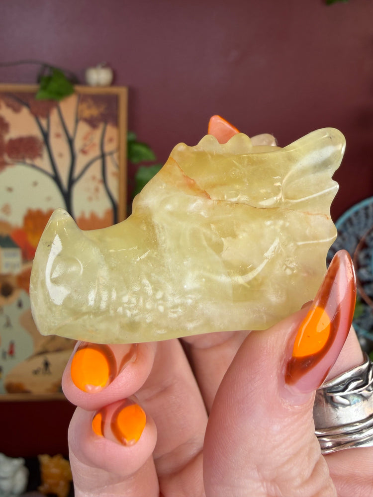 Citrine Dragon Skull