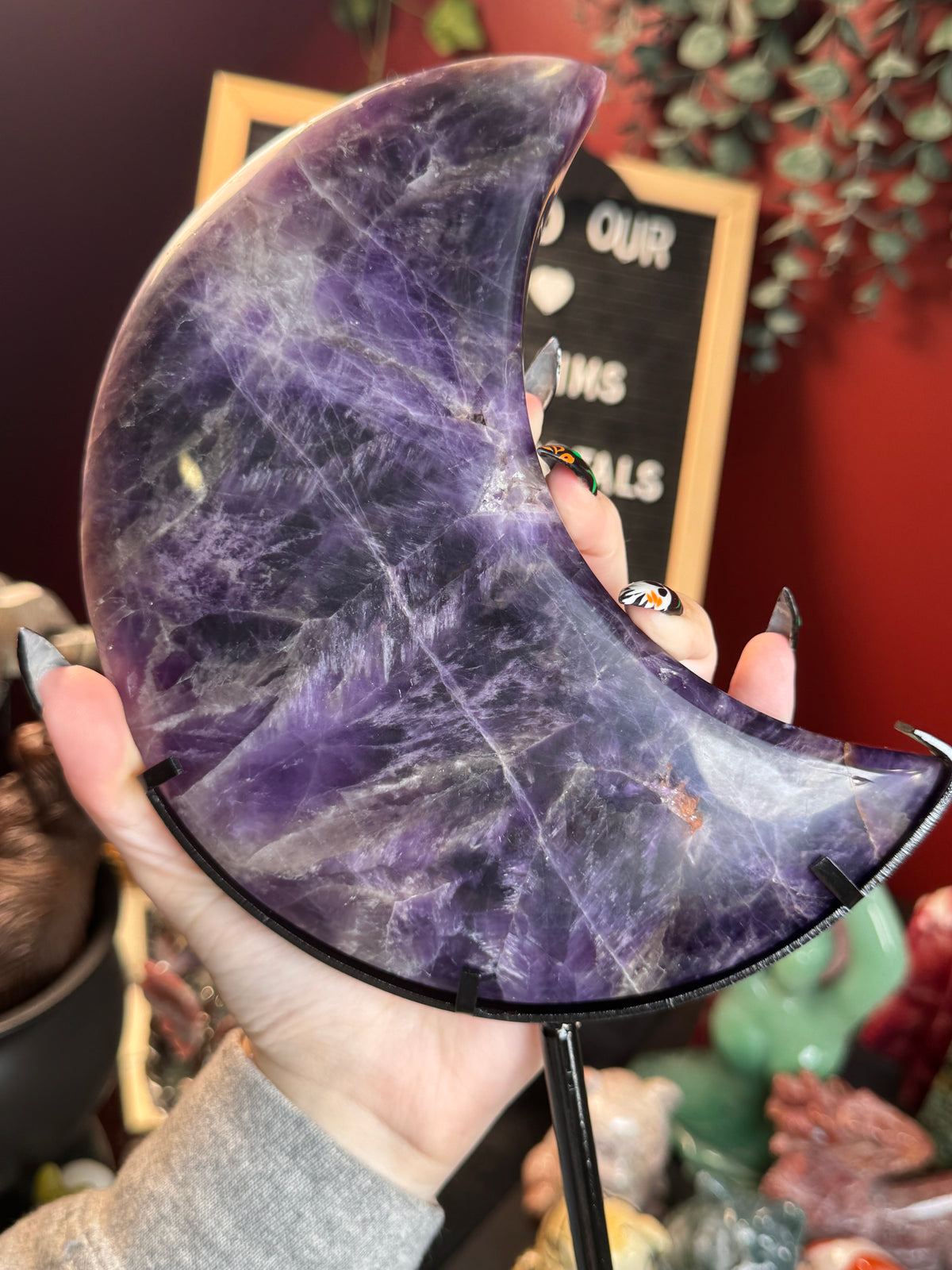 Amethyst Moon on Stand