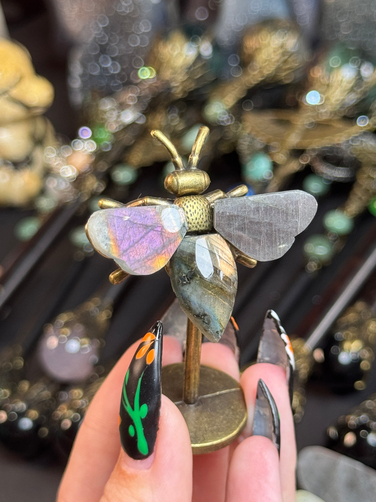 READ DESC! Labradorite Bee- Purple/Orange Flash