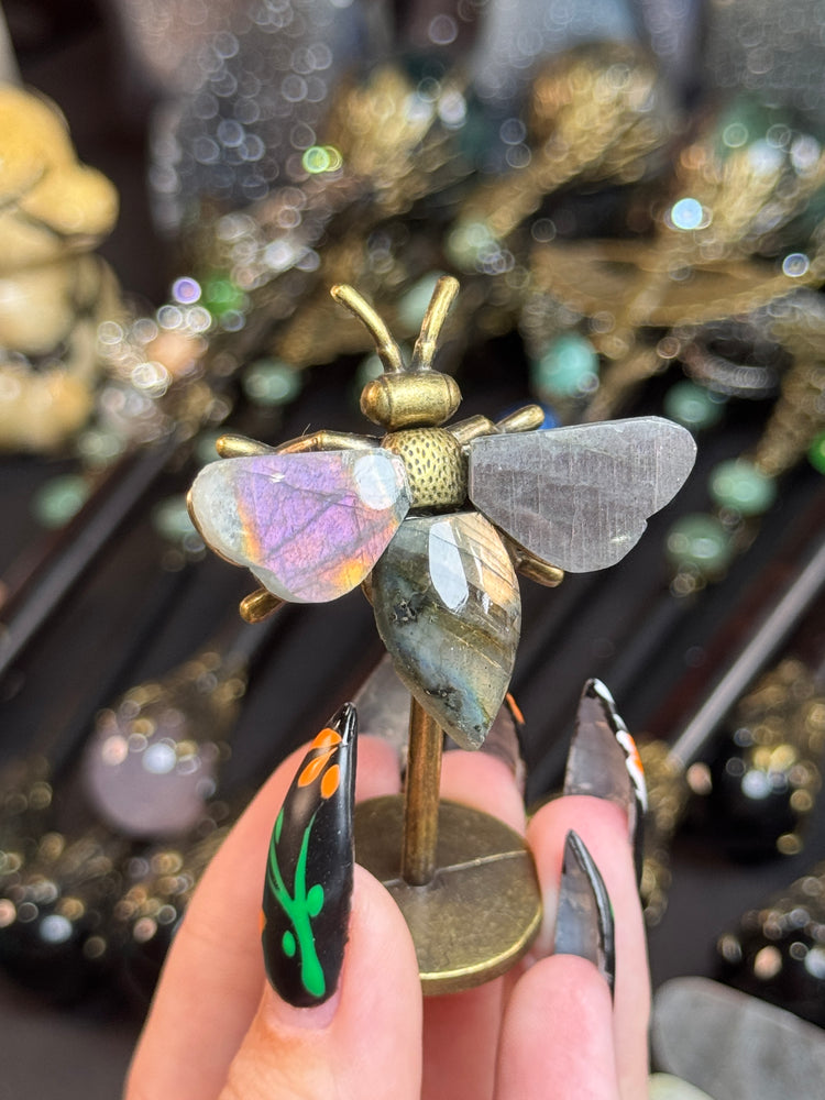READ DESC! Labradorite Bee- Purple/Orange Flash
