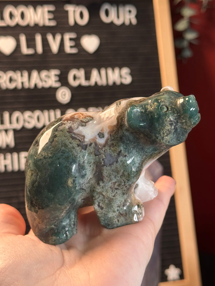 Moss Agate Bear