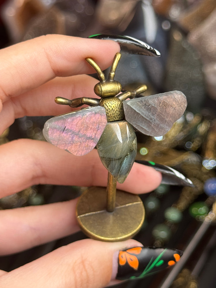 READ DESC! Labradorite Bee- Purple/Orange Flash