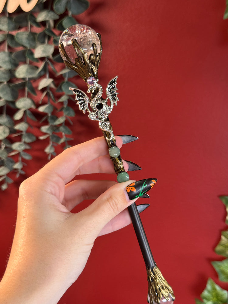 Garden Quartz Dragon Wand