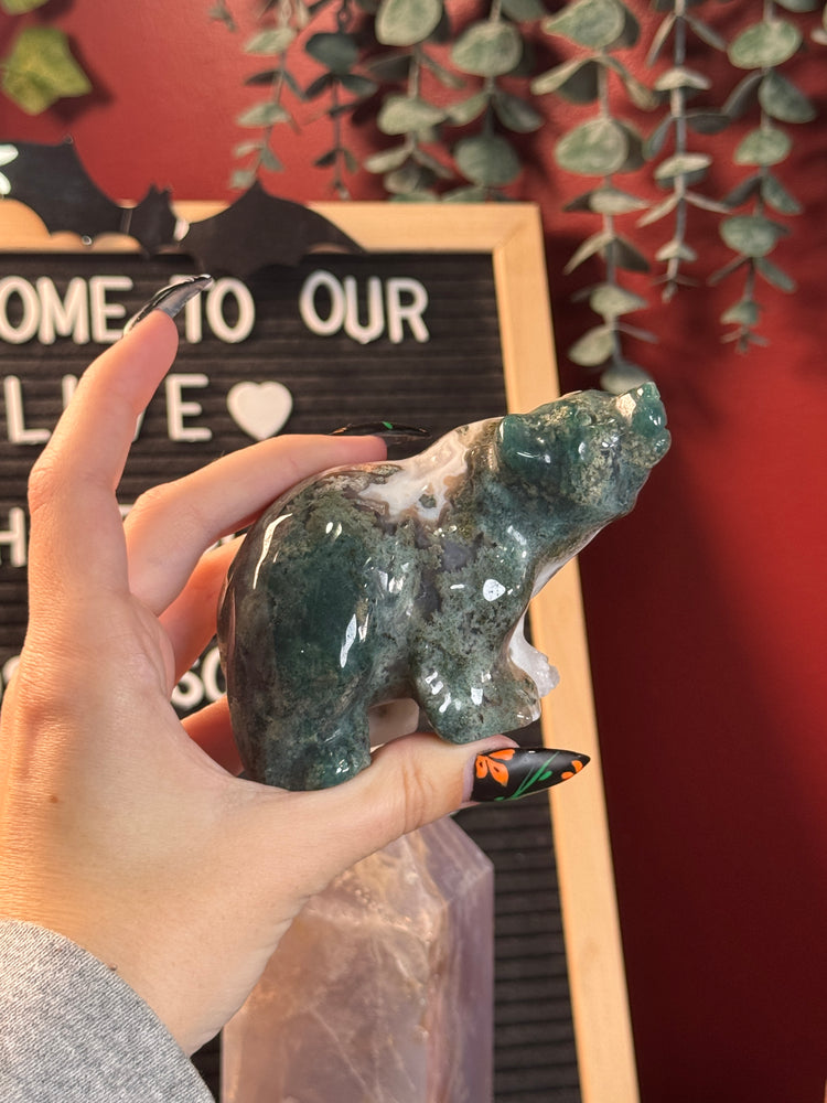 Moss Agate Bear