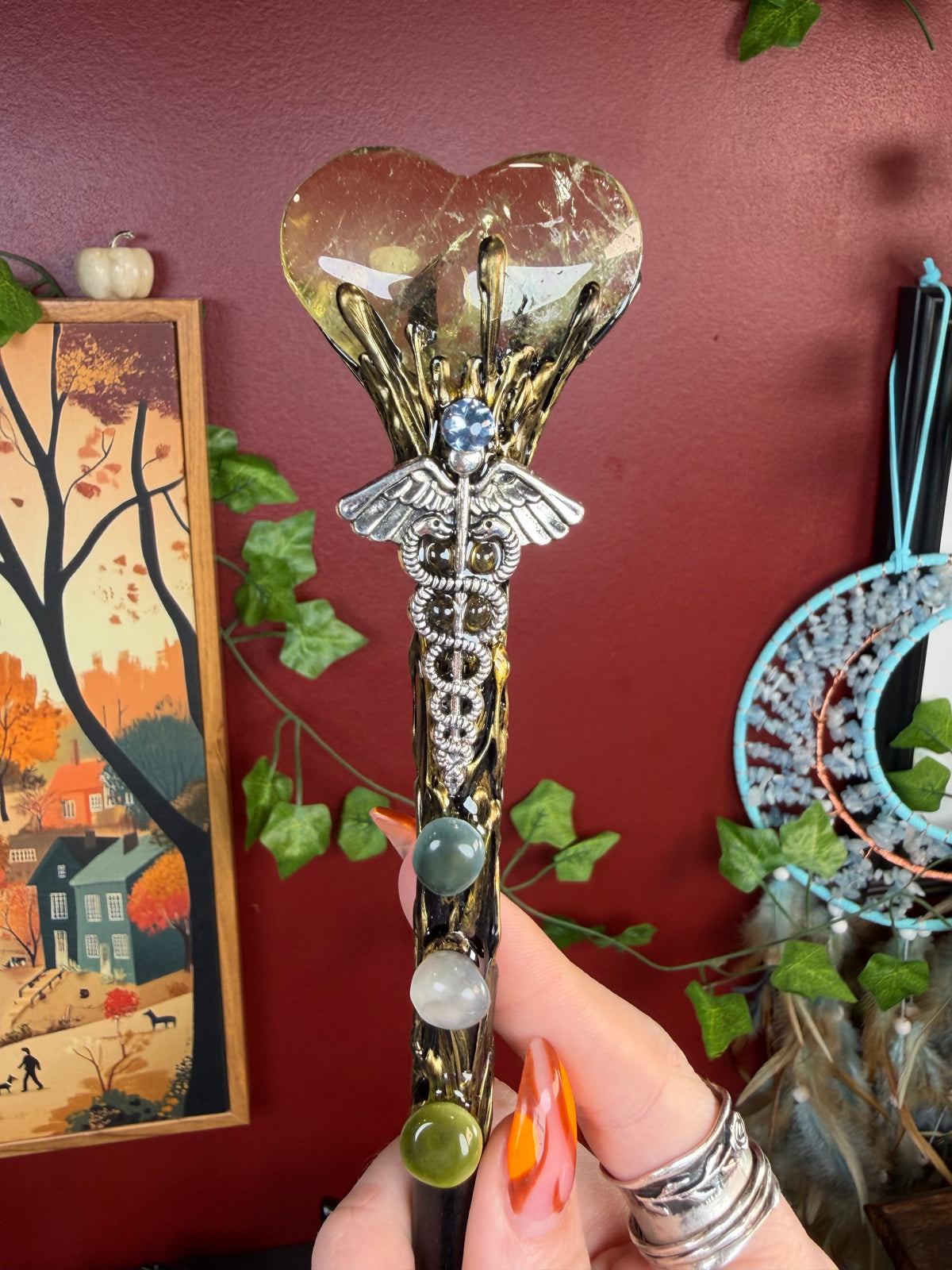Citrine Heart Wand
