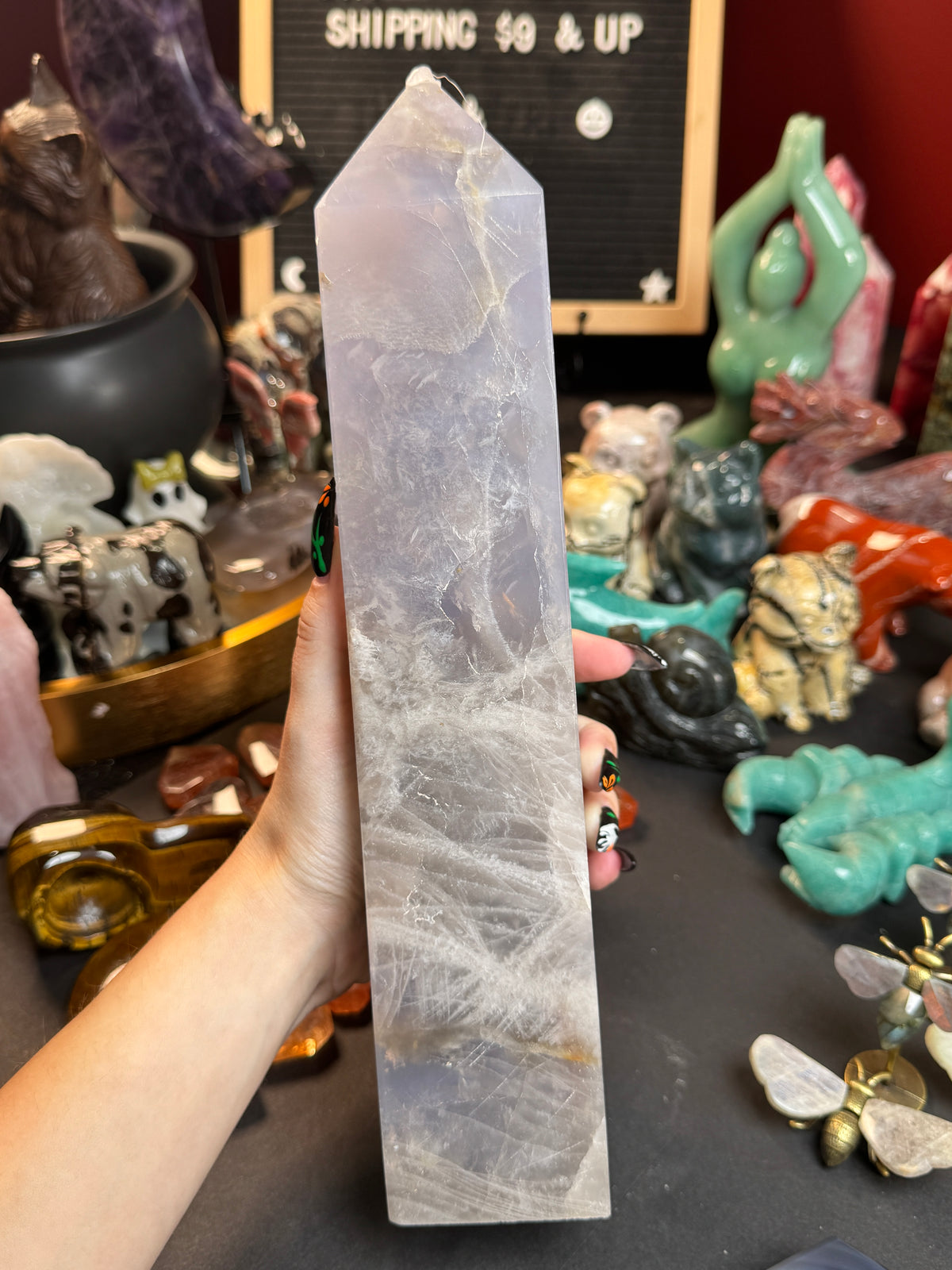 Blue Rose Quartz Tower
