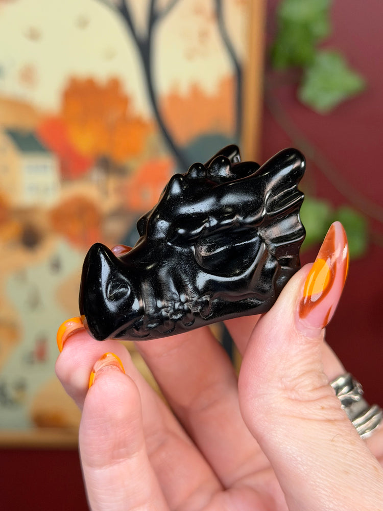 Obsidian Dragon Skull