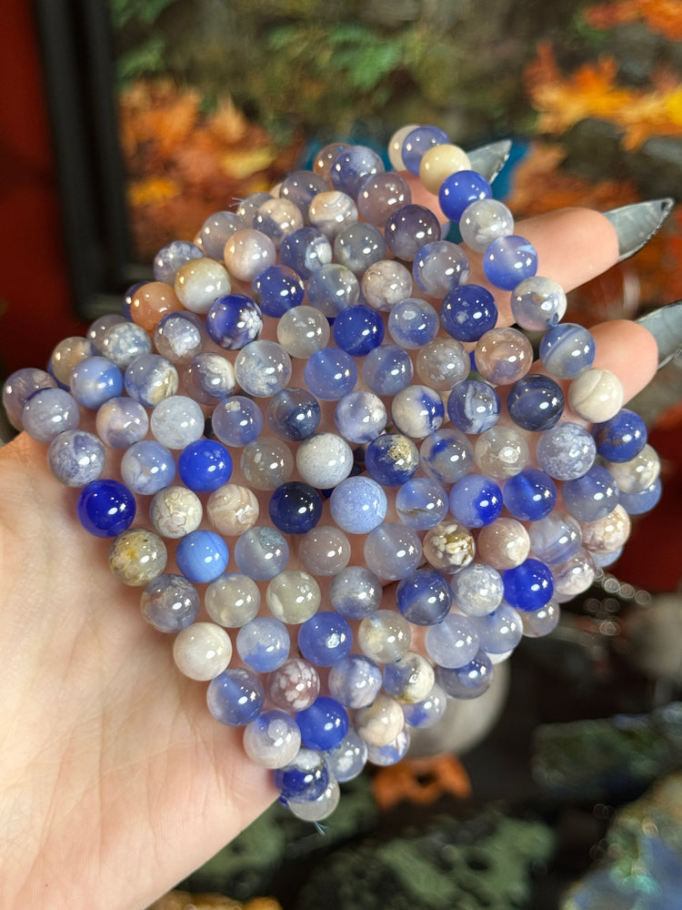 Blue Flower Agate Bracelet