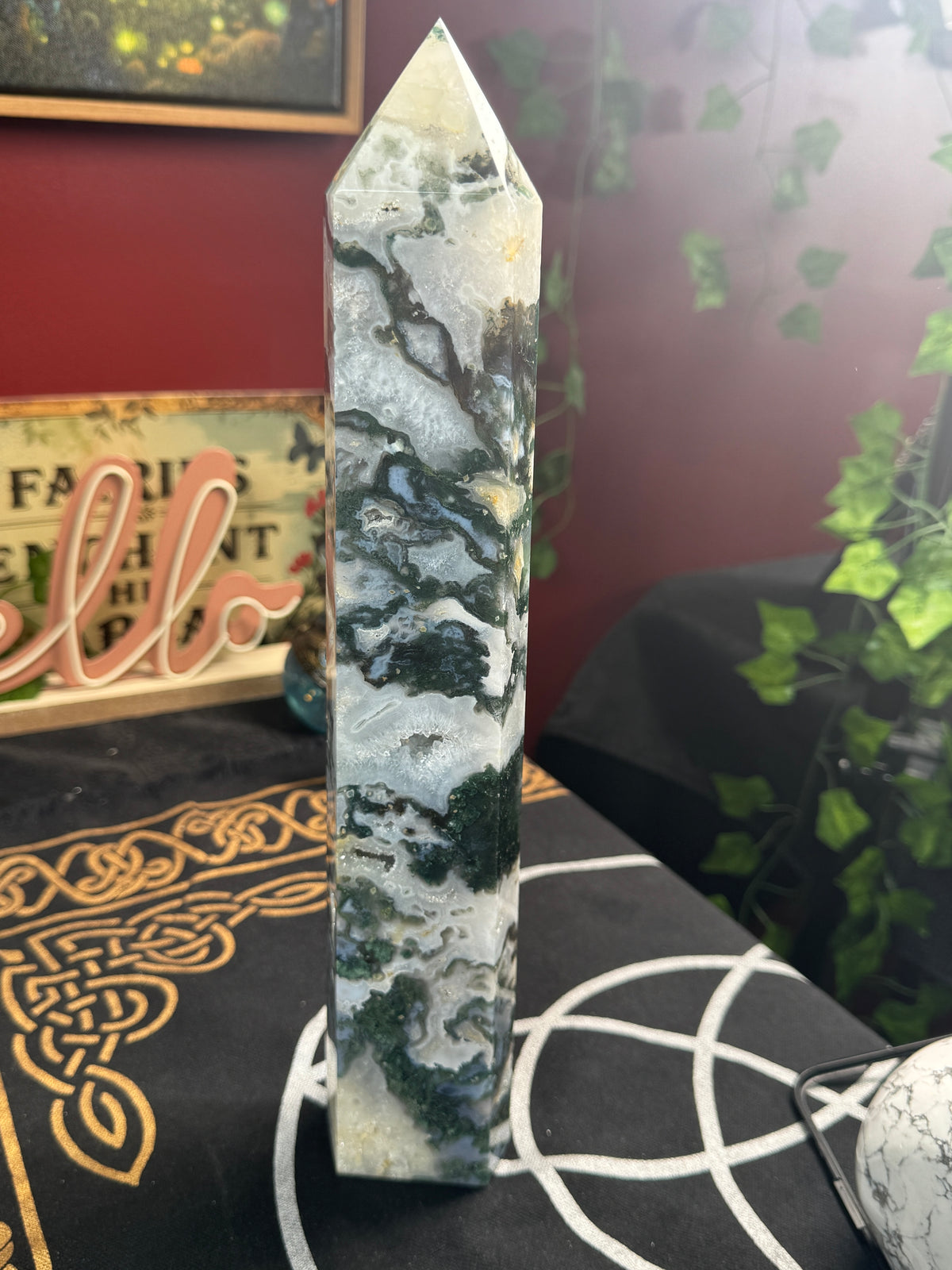 Moss Agate Statement Tower