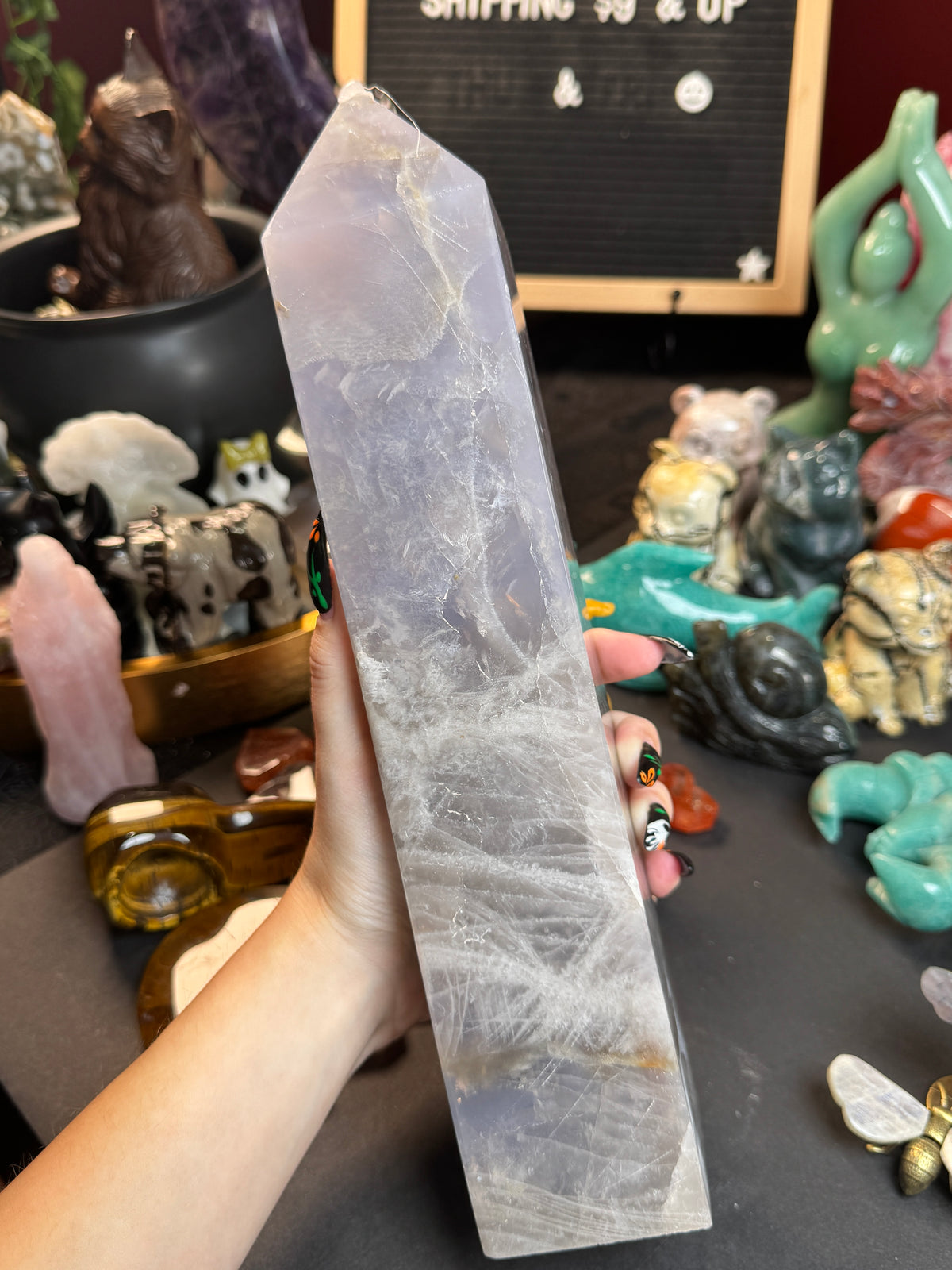 Blue Rose Quartz Tower