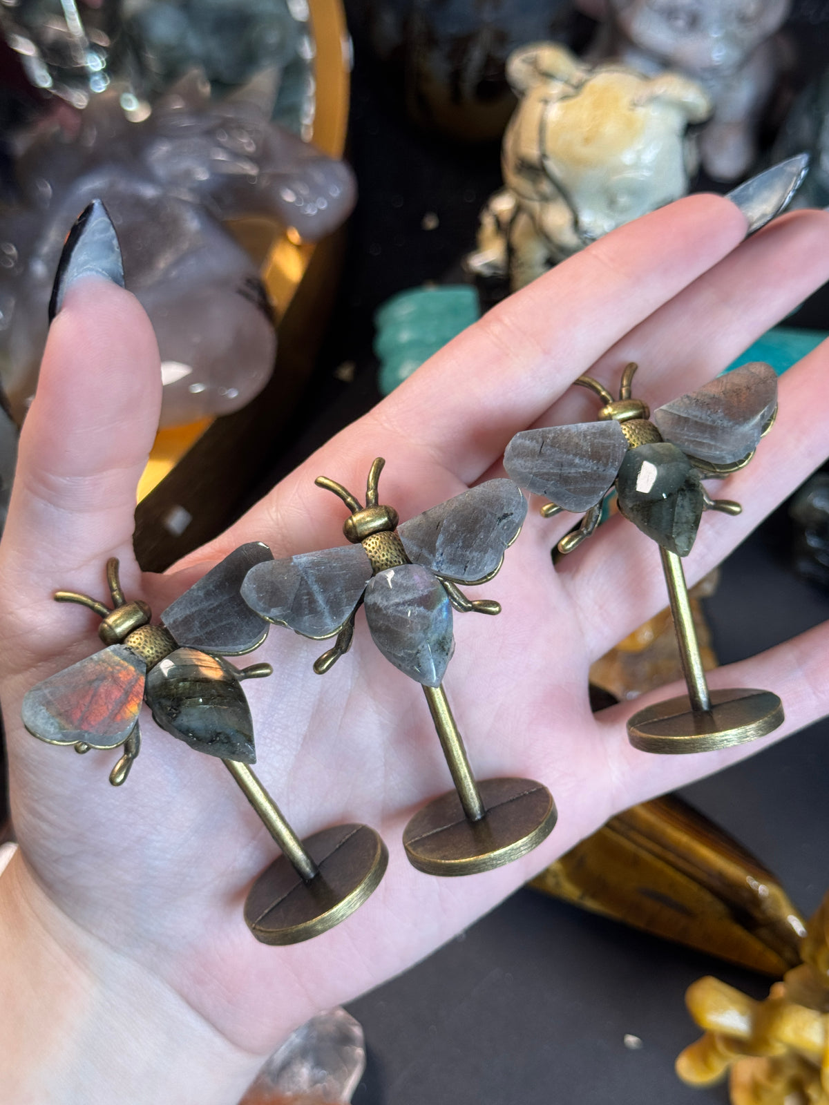 READ DESC! Labradorite Bee- Purple/Orange Flash