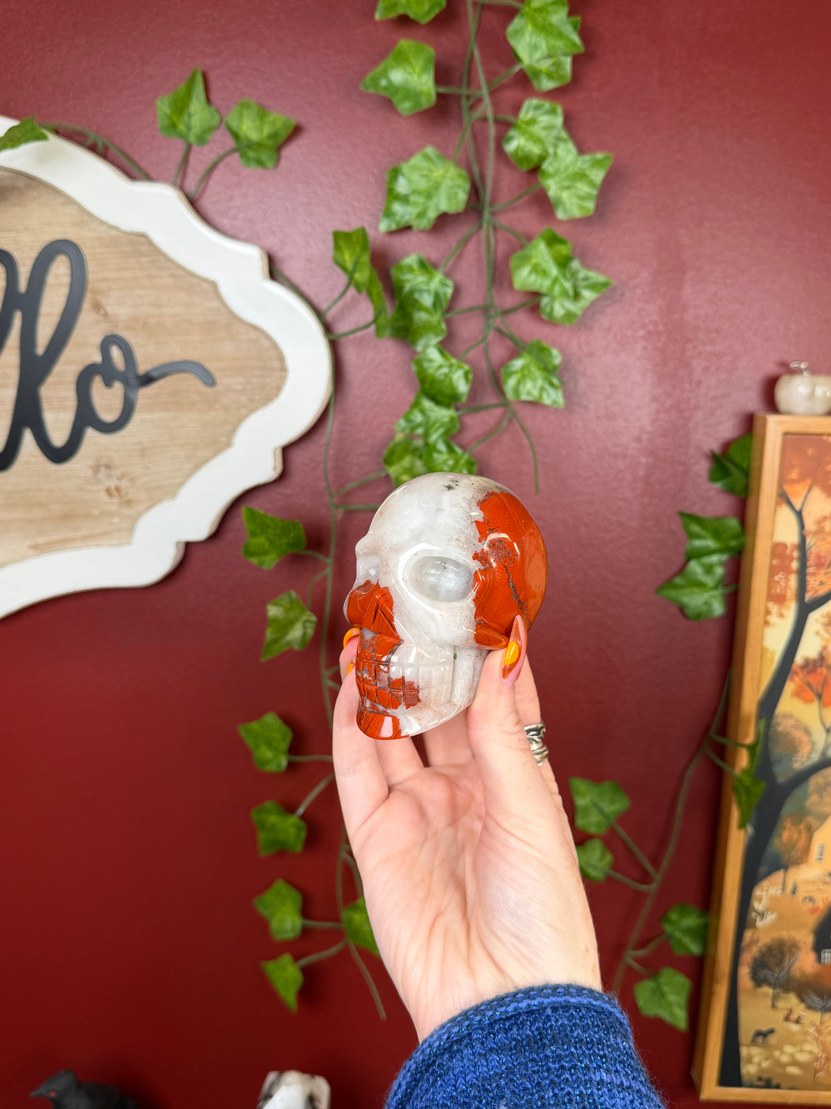 Red Jasper Skull