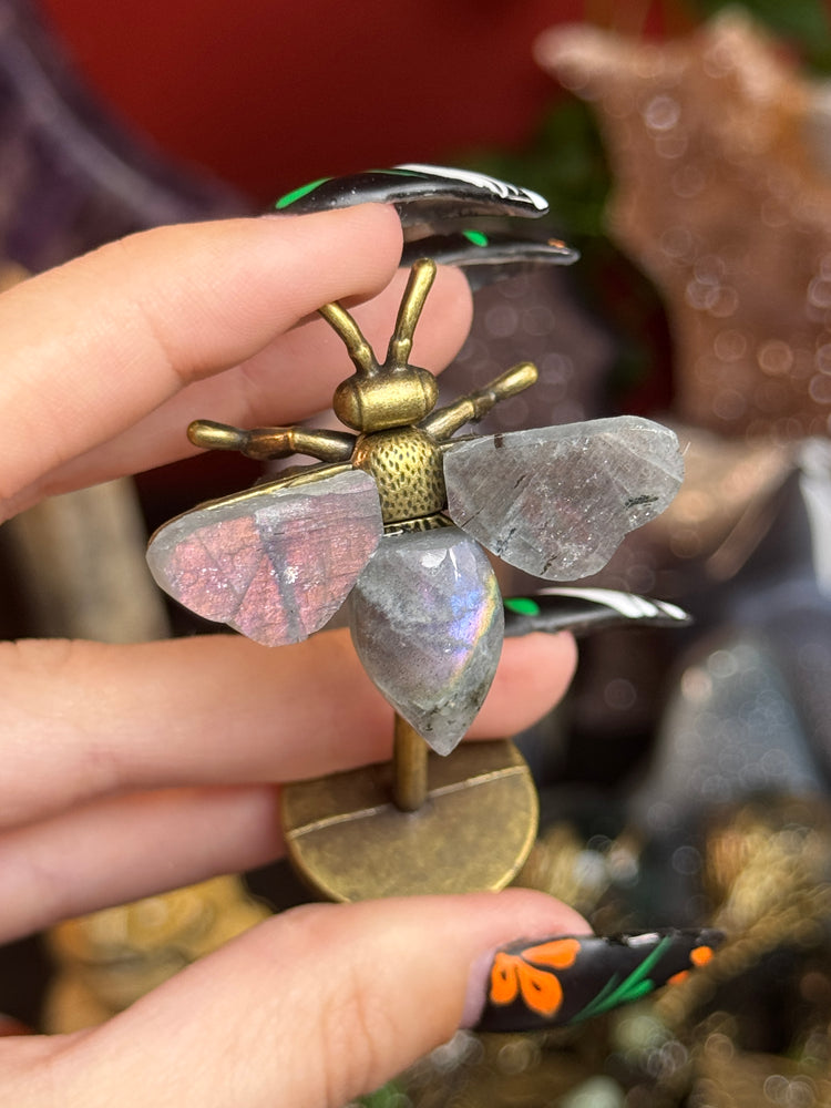 READ DESC! Labradorite Bee- Purple/Orange Flash