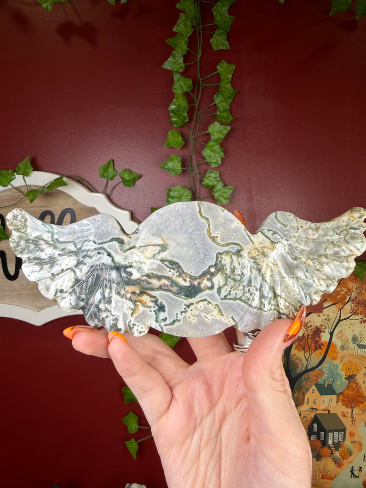 Moss Agate Wing Bowl