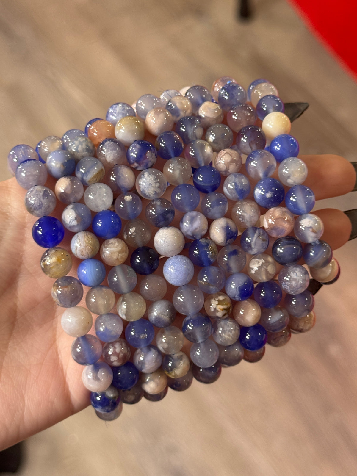 Blue Flower Agate Bracelet