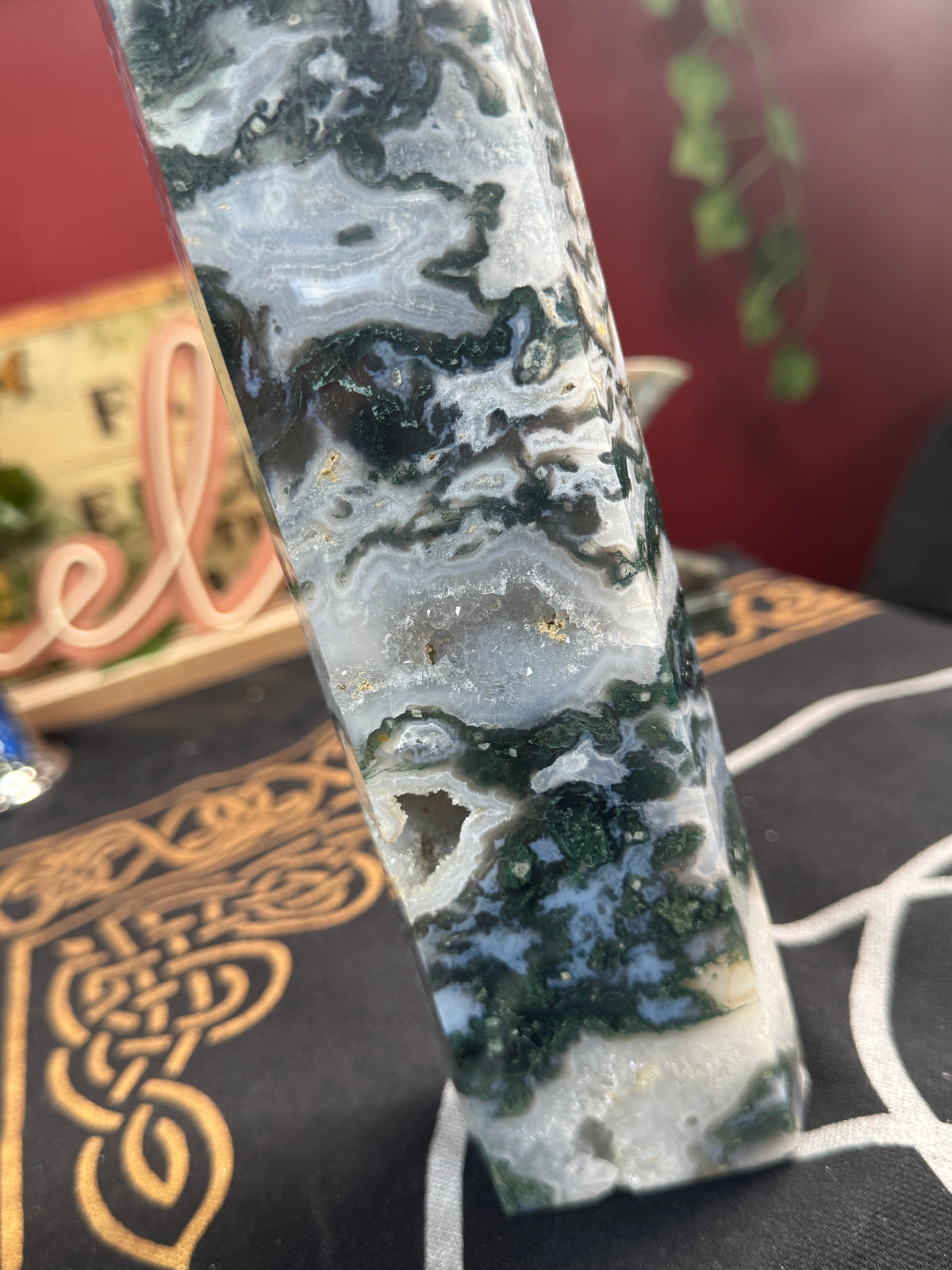 Moss Agate Statement Tower