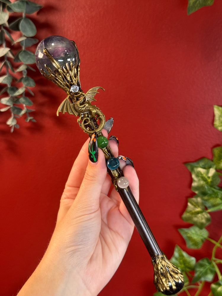 Fluorite Dragon Wand