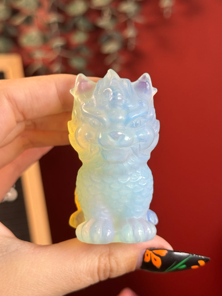 Opalite Chinese Foo Dog Guardian Lion