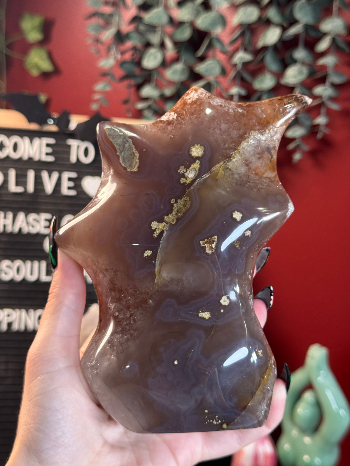 Fall-Vibe Druzy Agate Flame