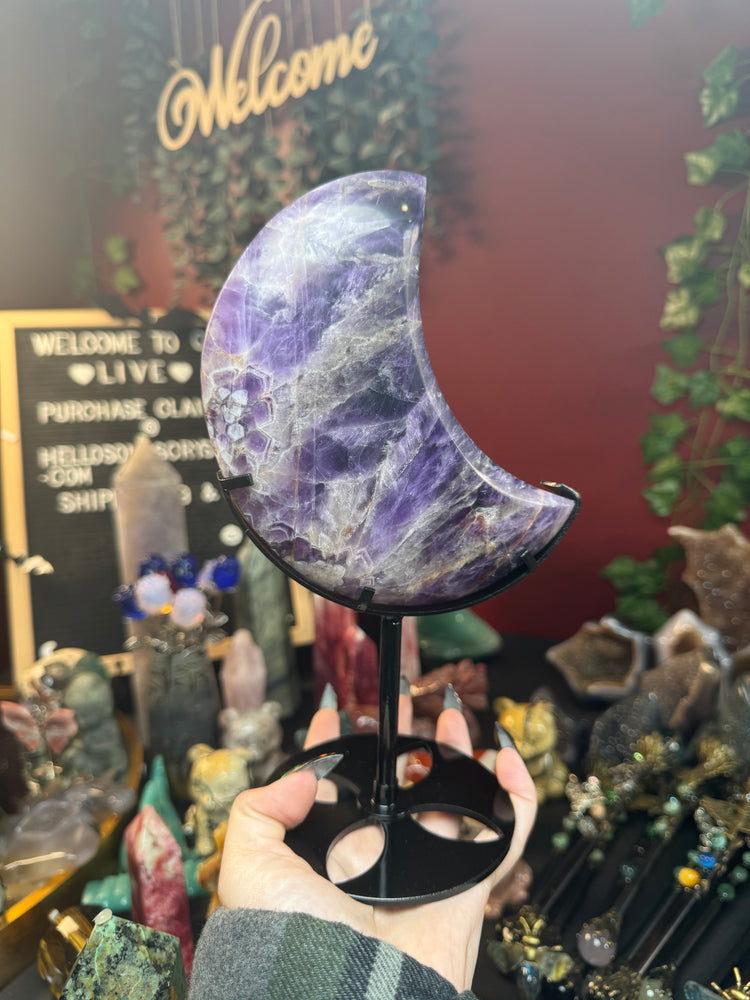 Amethyst Moon on Stand
