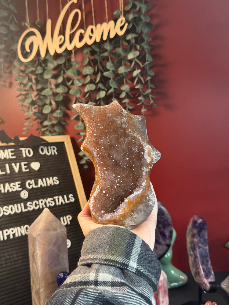 Fall-Vibe Druzy Agate Flame