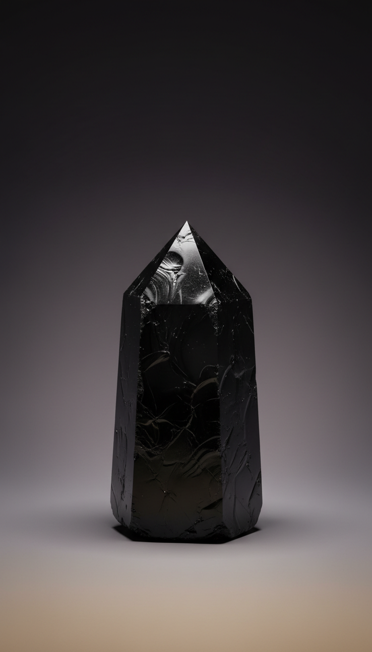 Black obsidian tower point